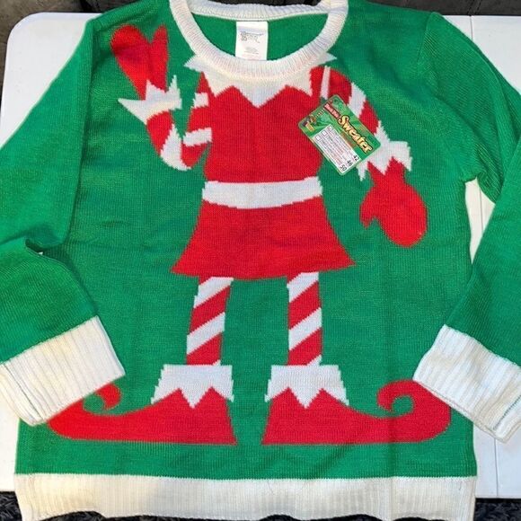 NWT - Christmas Sweater - Green Elf - M - Picture 1 of 3